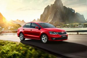 New Skoda Rapid 1.0 TSI Rider Front picture on red